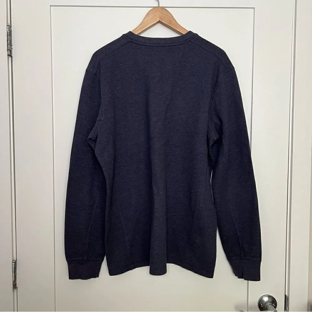 Eddie Bauer Thermal Shirt Mens Size XL Tall Heather Navy Long Sleeve Ultrasoft